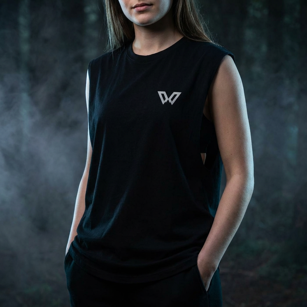 W Icon Tee Black getragen