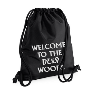 Bild in Slideshow öffnen, Welcome to the DEEP WOODS Gym Bag (Reflective Print)
